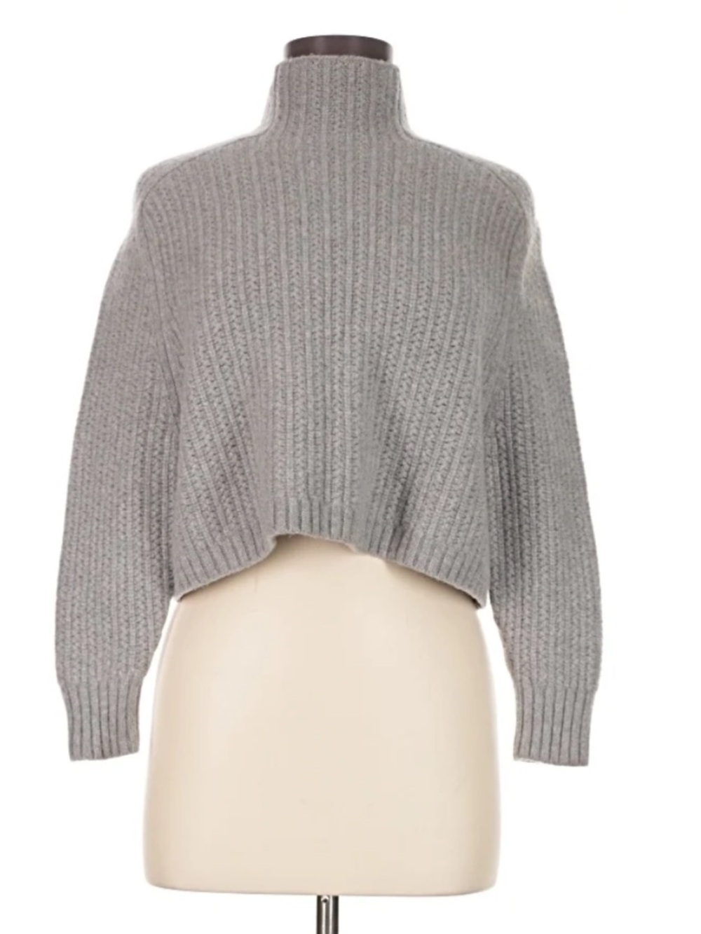 Madewell gray mock neck sweater, cropped